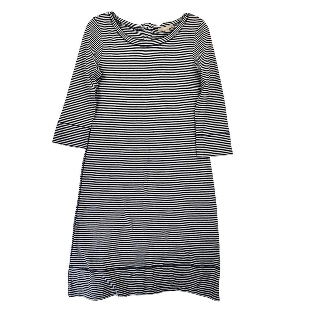 Banana Republic M Blue Striped Knit Shift Dress Coastal Preppy Nautical Classic‎
